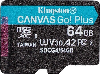 Фото Kingston Canvas Go! Plus microSDXC Class 10 UHS-I U3 V30 64Gb (SDCG4/64GBSP)