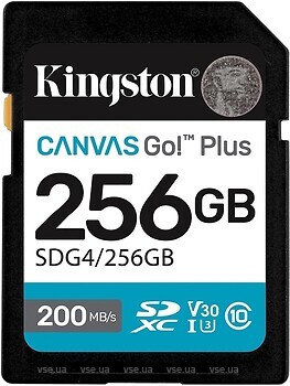 Фото Kingston Canvas Go! Plus SDXC Class 10 UHS-I U3 V30 256Gb (SDG4/256GB)