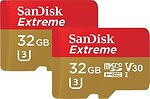 Фото SanDisk Extreme microSDHC UHS-I U3 V30 A1 667x 32Gb Twin Pack (SDSQXAF-032G-GN6AT)