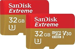 Фото SanDisk Extreme microSDHC UHS-I U3 V30 A1 667x 32Gb Twin Pack (SDSQXAF-032G-GN6AT)