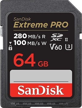 Фото SanDisk Extreme Pro SDXC Class 10 UHS-II U3 V60 64Gb (SDSDXEP-064G-GN4IN)