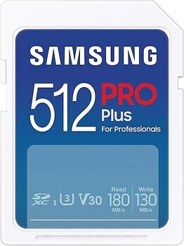 Фото Samsung Pro Plus SDXC Class 10 UHS-I U3 V30 512Gb (MB-SD512S/AM)