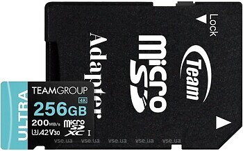 Фото Team Group Ultra microSDXC UHS-I A2 V30 256Gb (TULMSDX256GIA2V3022503)
