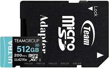 Фото Team Group Ultra microSDXC UHS-I A2 V30 512Gb (TULMSDX512GIA2V3022503)