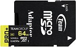 Фото Team Group Pro+ microSDXC Class 10 UHS-I U3 V30 A2 64Gb (TPPMSDX64GIA2V3003)