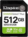 Фото Kingston Canvas Select SDXC Class 10 UHS-I U3 V30 512Gb (SDS3/512GB)