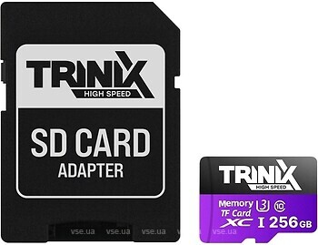 Фото Trinix microSDXC Class 10 UHS-I U3 V30 A1 256Gb + SD-adapter (90-00037)