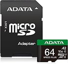 Фото ADATA Speed Plus microSDXC Class 10 UHS-I U3 V30 A2 64Gb (UD64GUI3V30A2SP-RA1)