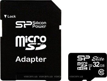 Фото Silicon Power Elite microSDHC UHS-I Class 10 32Gb (SP032GBSTHBU1V10-SP)