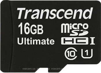 Фото Transcend microSDHC Class 10 UHS-I 600x 16Gb (TS16GUSDHC10U1)