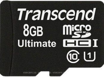 Фото Transcend microSDHC Class 10 UHS-I 600x 8Gb (TS8GUSDHC10U1)
