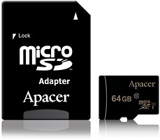 Фото Apacer microSDXC Class 10 UHS-I 64Gb (AP64GMCSX10U1-R)