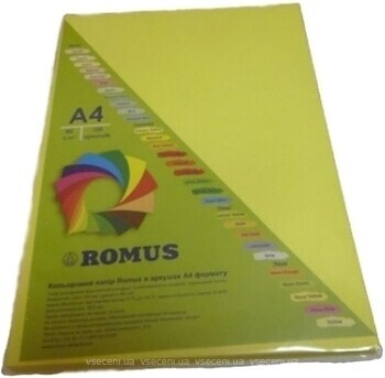 Фото Romus A4 160g/m2 100 sheets Lemon Yellow (R50744)