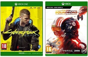 Фото Cyberpunk 2077 + Star Wars: Squadrons (Xbox One), Blu-ray диск