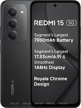 Фото Xiaomi Redmi 15 5G 4/128Gb Midnight Black