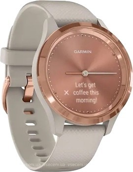 Фото Garmin Vivomove 3S Rose Gold Stainless Steel Bezel with Light Sand Case and Silicone Band