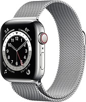 Фото Apple Watch Series 6 GPS + Cellular 40mm Silver Stainless Steel Case with Silver Milanese Loop (M02V3/M06U3)