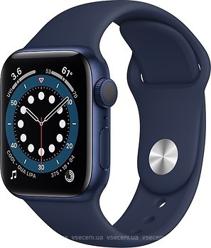 Фото Apple Watch Series 6 GPS + Cellular 44mm Blue Aluminum Case with Deep Navy Sport Band (M09A3/M07J3)