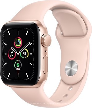 Фото Apple Watch SE GPS + Cellular 44mm Gold Aluminum Case with Pink Sand Sport Band (MYEP2)