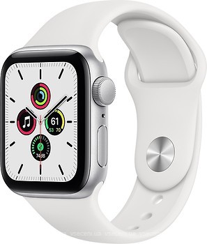 Фото Apple Watch SE GPS 40mm Silver Aluminum Case with White Sport Band (MYDM2)