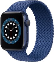 Фото Apple Watch Series 6 GPS 44mm Blue Aluminum Case with Atlantic Blue Braided Solo Loop (M02G3)