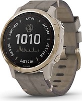 Фото Garmin Fenix 6S Pro Solar Edition Light Gold with Shale Gray Suede Band (010-02409-26)
