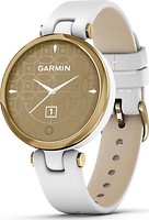 Фото Garmin Lily Classic Light Gold Bezel with White Case and Italian Leather Band (010-02384-B3)
