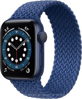 Фото Apple Watch Series 6 GPS 40mm Blue Aluminum Case with Atlantic Blue Braided Solo Loop (MG2A3)