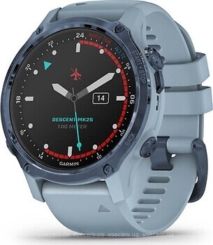 Фото Garmin Descent Mk2S Mineral Blue with Sea Foam Silicone Band (010-02403-07)