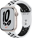 Фото Apple Watch Nike Series 7 GPS + Cellular 41mm Starlight Aluminum Case with Pure Platinum/Black Nike Sport Band (MKHL3)