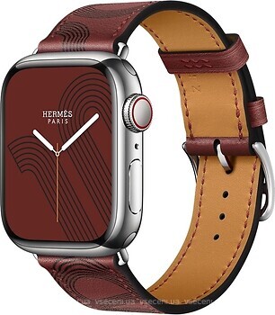 Фото Apple Watch Hermes Series 7 GPS + Cellular 41mm Silver Stainless Steel Case with Rouge H/Noir Circuit H Single Tour