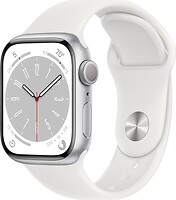 Фото Apple Watch Series 8 GPS 45mm Silver Aluminium Case with White Sport Band (MP6N3)