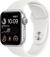 Фото Apple Watch SE 2022 GPS 44mm Silver Aluminium Case with White Sport Band (MNK23)