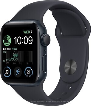 Фото Apple Watch SE 2022 GPS 40mm Midnight Aluminium Case with Midnight Sport Band (MNJT3)