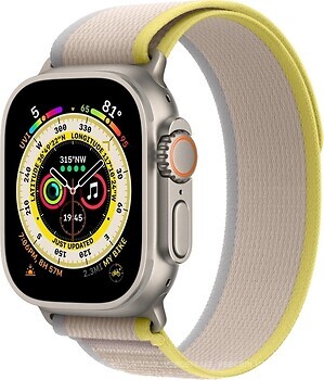 Фото Apple Watch Ultra GPS + Cellular 49mm Titanium Case with Yellow/Beige Trail Loop (MQFU3/MQF23)