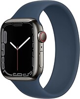 Фото Apple Watch Series 7 GPS + Cellular 41mm Graphite Stainless Steel Case with Abyss Blue Solo Loop (MKLG3)