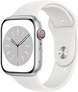 Фото Apple Watch Series 8 GPS + Cellular 45mm Silver Aluminum Case with White Sport Band (MP4J3)