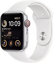 Фото Apple Watch SE 2 GPS + Cellular 44mm Silver Aluminum Case with White Sport Band (MNQ23/MNU63)