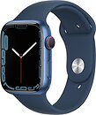 Фото Apple Watch Series 7 GPS + Cellular 45mm Blue Aluminum Case with Blue Sport Band (MKJT3/MKJA3)