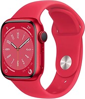 Фото Apple Watch Series 8 GPS + Cellular 41mm Red Aluminum Case with Red Sport Band (MNJ23/MNV63)
