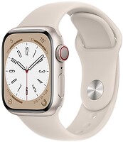 Фото Apple Watch Series 8 GPS 41mm Starlight Aluminum Case with Starlight Sport Band (MNUF3)