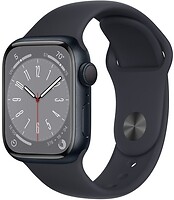 Фото Apple Watch Series 8 GPS 41mm Midnight Aluminum Case with Midnight Sport Band (MNU73)