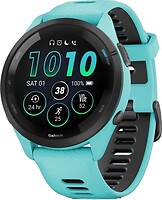 Фото Garmin Forerunner 265 Black Bezel with Aqua Case and Aqua/Black Silicone Band (010-02810-12)