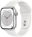 Фото Apple Watch Series 8 GPS 41mm Silver Aluminum Case with White Sport Band - M/L (MP6M3)