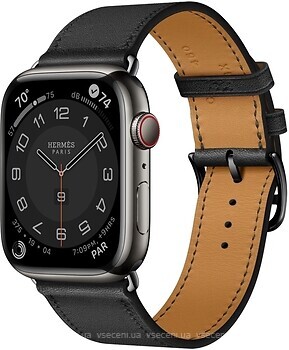 Фото Apple Watch Hermes Series 8 45mm Space Black Stainless Steel Case with Noir Single Tour (MNNY3/MX2R2)