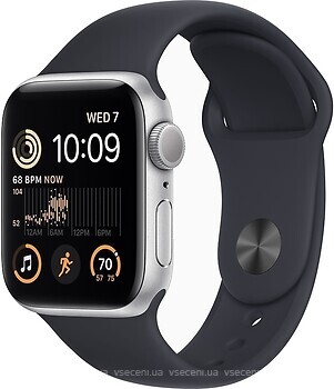 Фото Apple Watch Series 8 GPS 45mm Silver Aluminium Case with Midnight Sport Band (MP6T3)