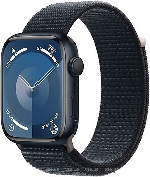 Фото Apple Watch Series 9 GPS 45mm Midnight Aluminium Case with Midnight Sport Loop (MR9C3)