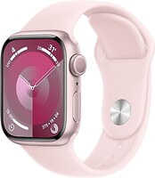 Фото Apple Watch Series 9 GPS 45mm Pink Aluminium Case with Light Pink Sport Band (MR9H3)