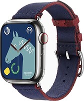 Фото Apple Watch Hermes Series 9 GPS + Cellular 41mm Silver Stainless Steel Case with Navy/Rouge H Twill Jump (MRQ43 + MTHF3)