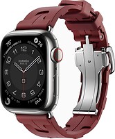 Фото Apple Watch Hermes Series 9 GPS + Cellular 45mm Silver Stainless Steel Case with Rouge H Kilim Single Tour